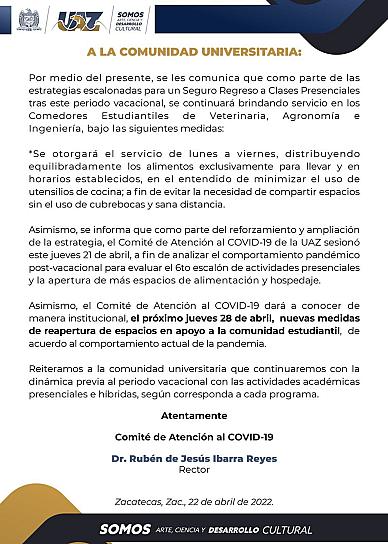 DESPUÉS DE VACACIONES, REGRESAN EN LA UAZ DE MANERA PRESENCIAL E HÍBRIDA